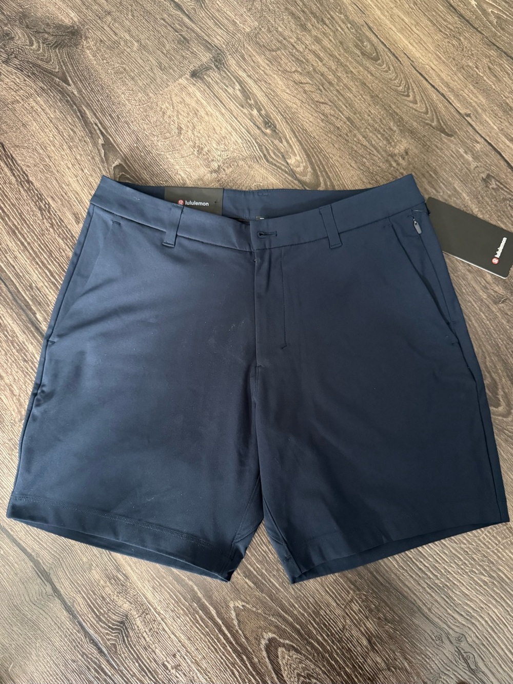lululemon athletica Men’s Dark Navy Athletic Flat-Front Shorts